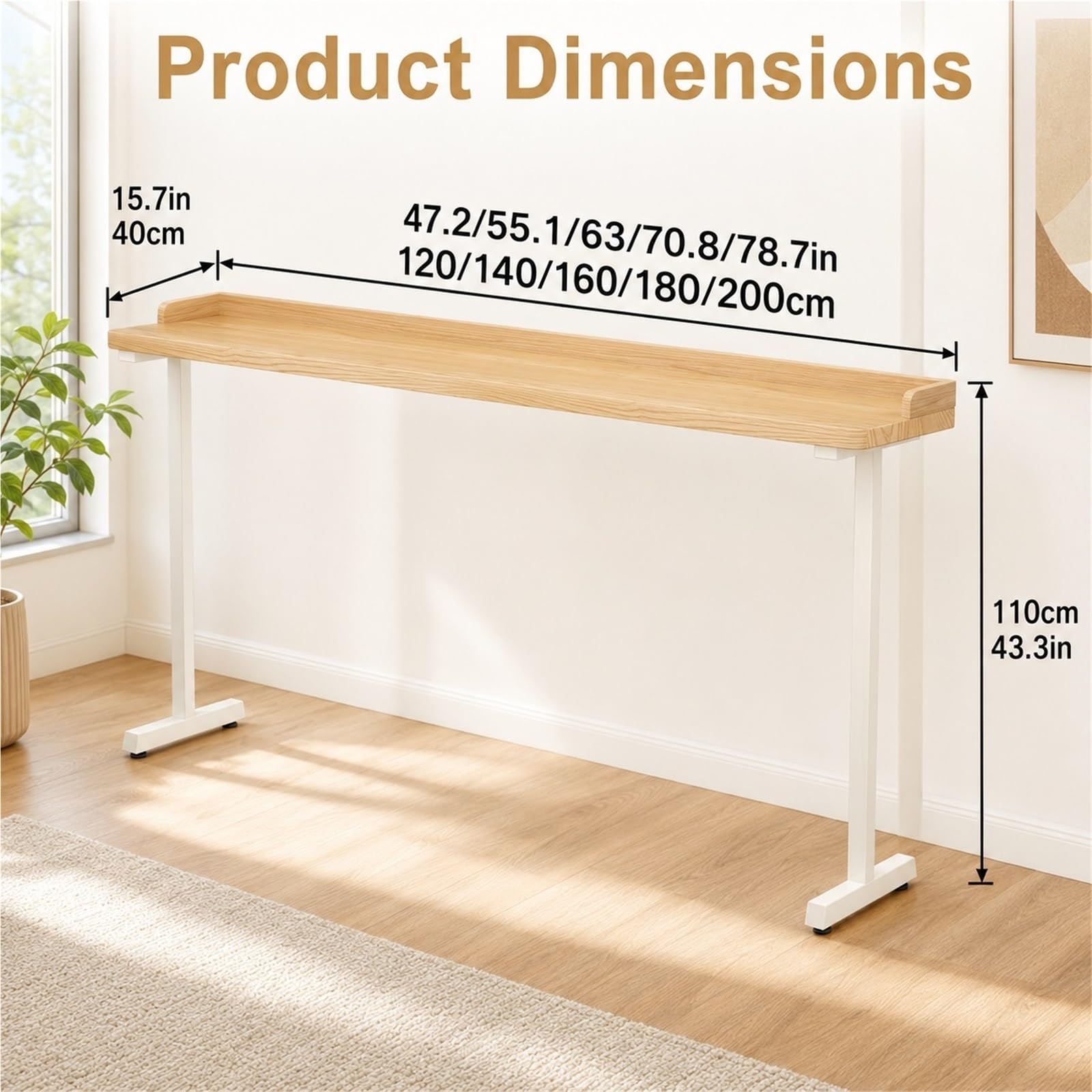 Table Haute en Bois, Comptoir De Bar Industriel, Mange-Debout Rectangulaire