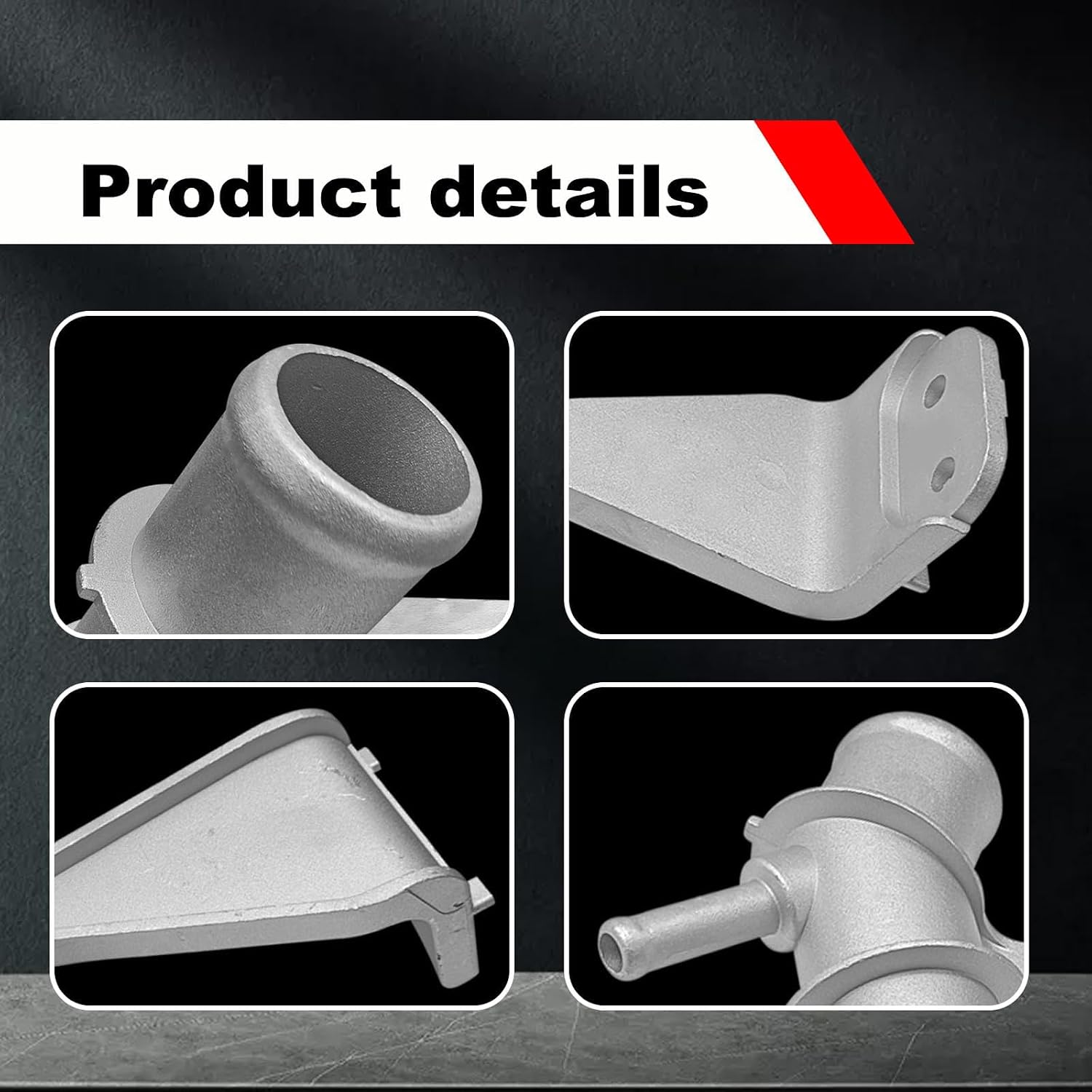 Aluminum Coolant Pipe with 3 Hose Clamps High 1657722H02 Replacement for Vehicle Aluminum Air Filter Cooling Pipe