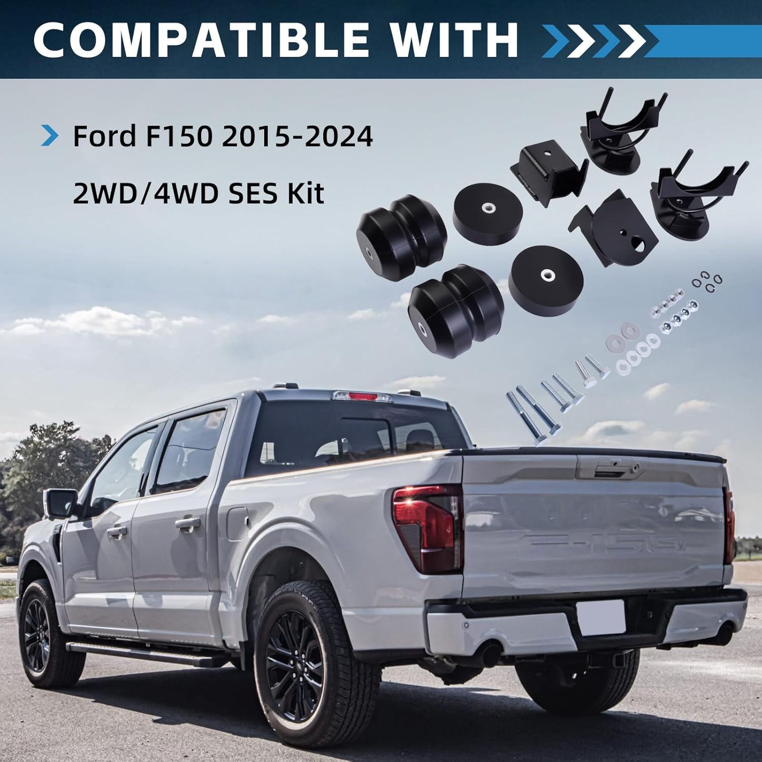 FR1504E Pair Rear Suspension Kit Compatible With Ford F150 2015-2024 2WD/4WD 2015-2024 SES Kit Car Rear Axle SES Kit