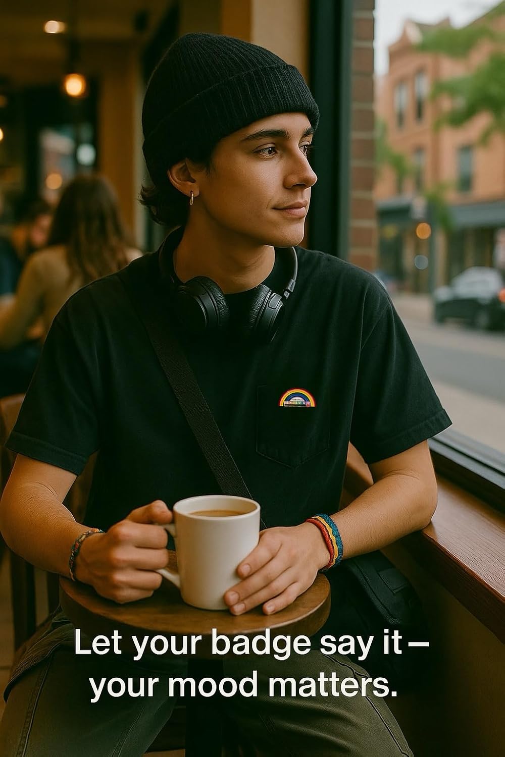 LGBTQ Pride Pins Set of 5 - LGBTQ+ Rainbow, Ally Flag & Mood Compass Badges for Expression - Enamel Pins for Backpacks, Jackets, Hats, Accessories, Gifts for Pride Month - Image 9