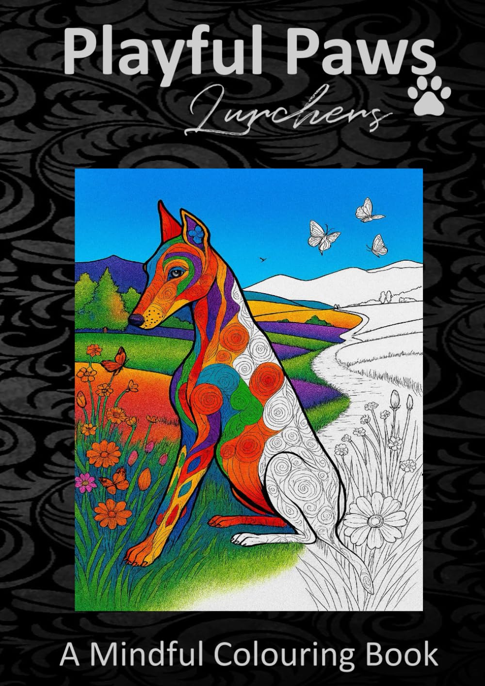Playful Paws - Lurchers: A Mindful Colouring Book