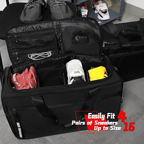 Miniatura 6 de Krone Kalpasmos-classic - Bolsa de deporte al aire libre, bolsa de gimnasio, bolsa de viaje multifuncional con 3 divisores ajustables y correa para