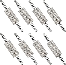 KUOQIY 8 Stücke 3.5mm Stecker auf Stecker Stereo Koppler Adapter, Metall 3-Polig 3.5mm Klinke Stecker Audio Adapter, für Kopfhörer zu Bluetooth, Vernickelt