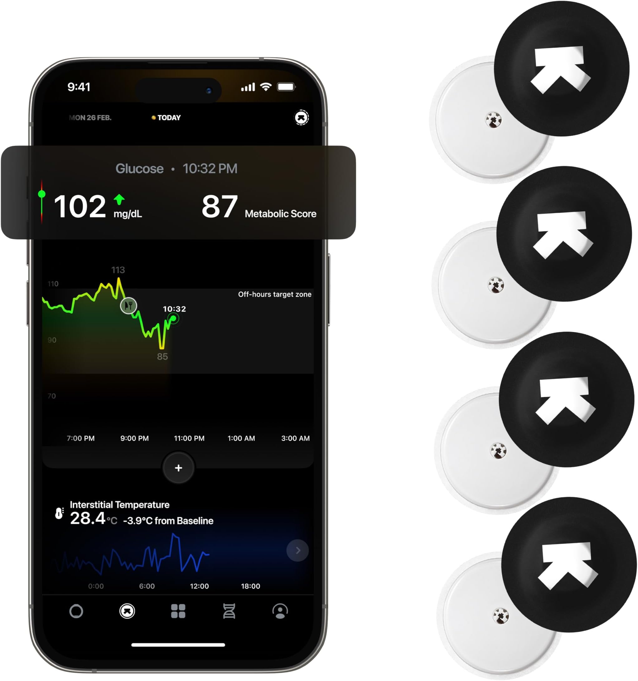 Ultrahuman M1 | Smart Glucose Monitoring via App | Enhance your lifestyle, optimise your diet and fuel your workouts | 24/7 Glucose Monitoring (4 Sensors)