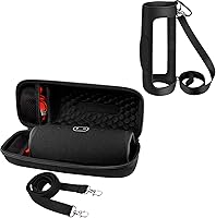 Vista 1 de Funda para altavoz Bluetooth impermeable JBL Charge 4, soporte de almacenamiento duro con funda de silicona, paquete de 2