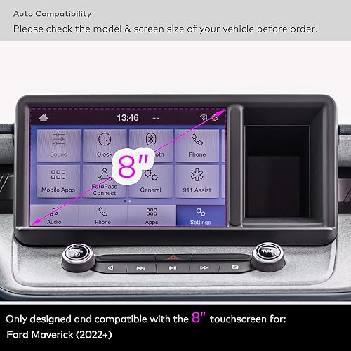 Miniatura 8 de Protector de pantalla de vidrio compatible con Ford Maverick XLXLTLariat (2022-2024) Pantalla táctil multimedia de 8 pulgadas, accesorios de