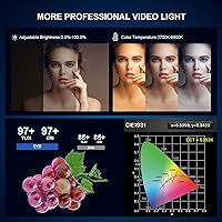 Vista 3 de GVM - Kit de luz de video LED de 300 W con caja de luz, iluminación de fotografía CRI97+ para grabación de video con soporte Bowens, luces