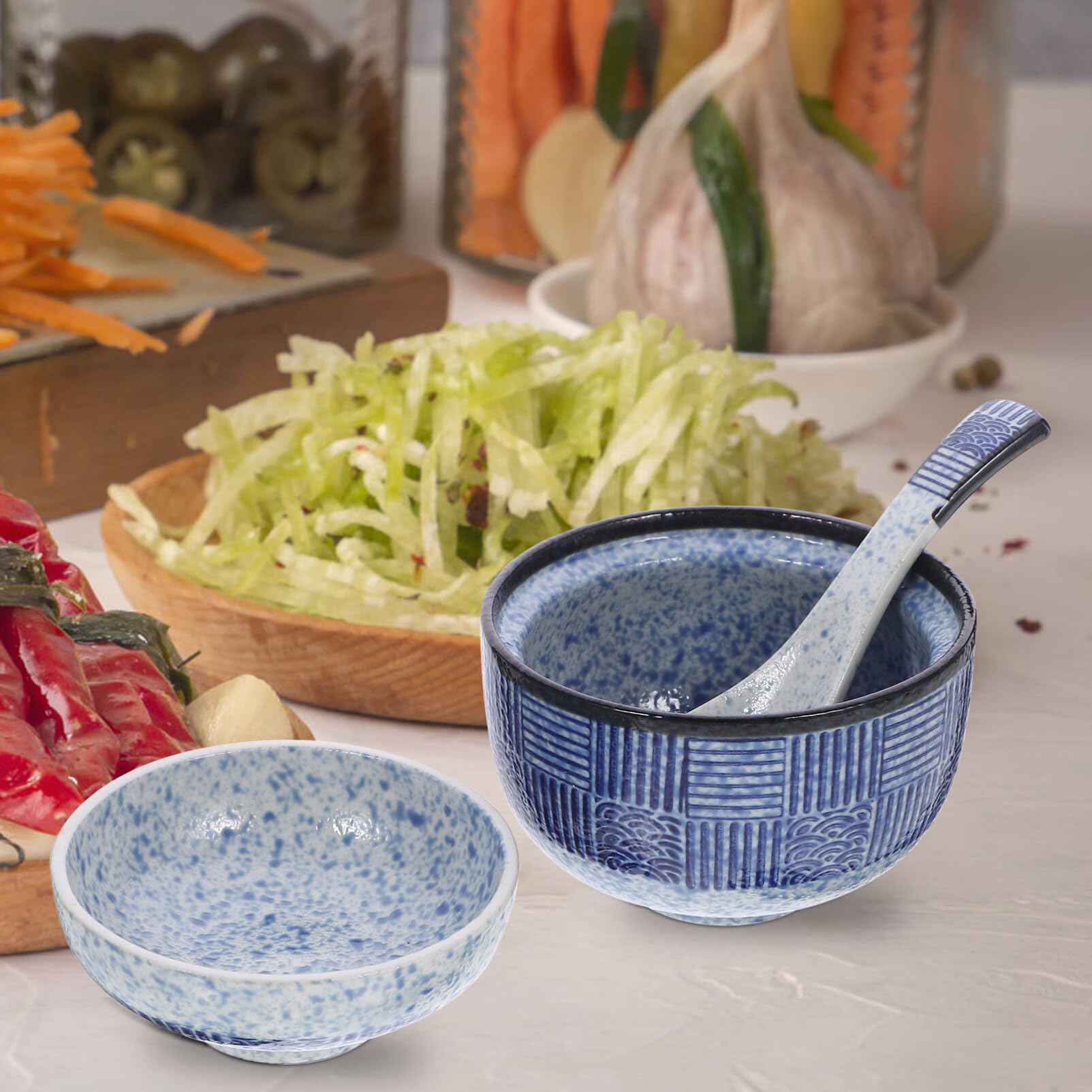 Ciotola Giapponese in Ceramica Per Zuppa Miso E Riso Con Coperchio - Design Creativo Per Casa E Ristoranti Perfetta Per Buffet E Cucina