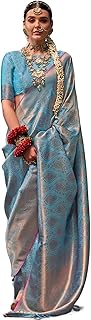 SWORNOF Women's kanjivaram banarasi silk saree for Patola festival Wedding silk with rich pallu Design sarees for women wi...