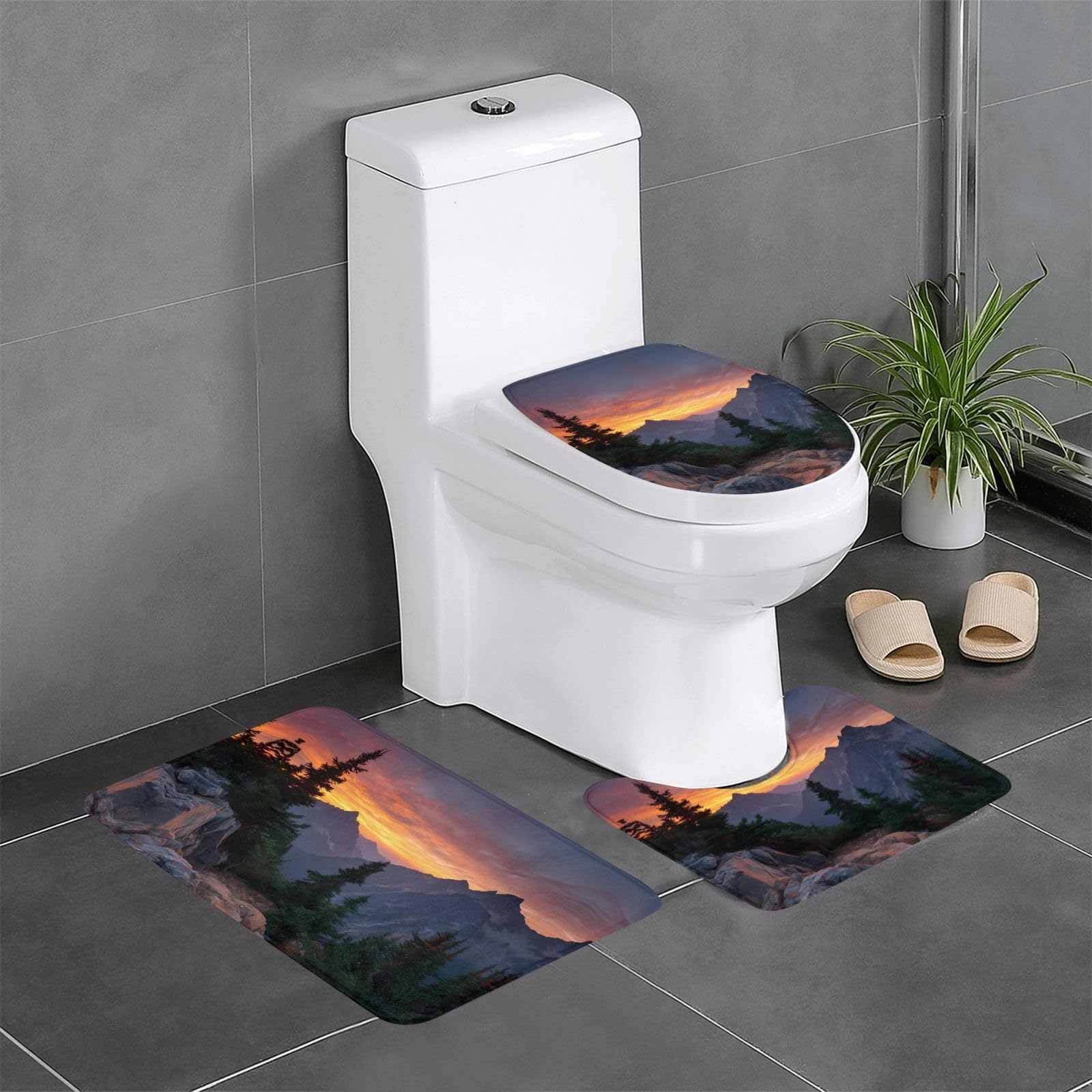 Tapis de salle de bain antidérapants absorbants lot de 3 pièces WHJDPP