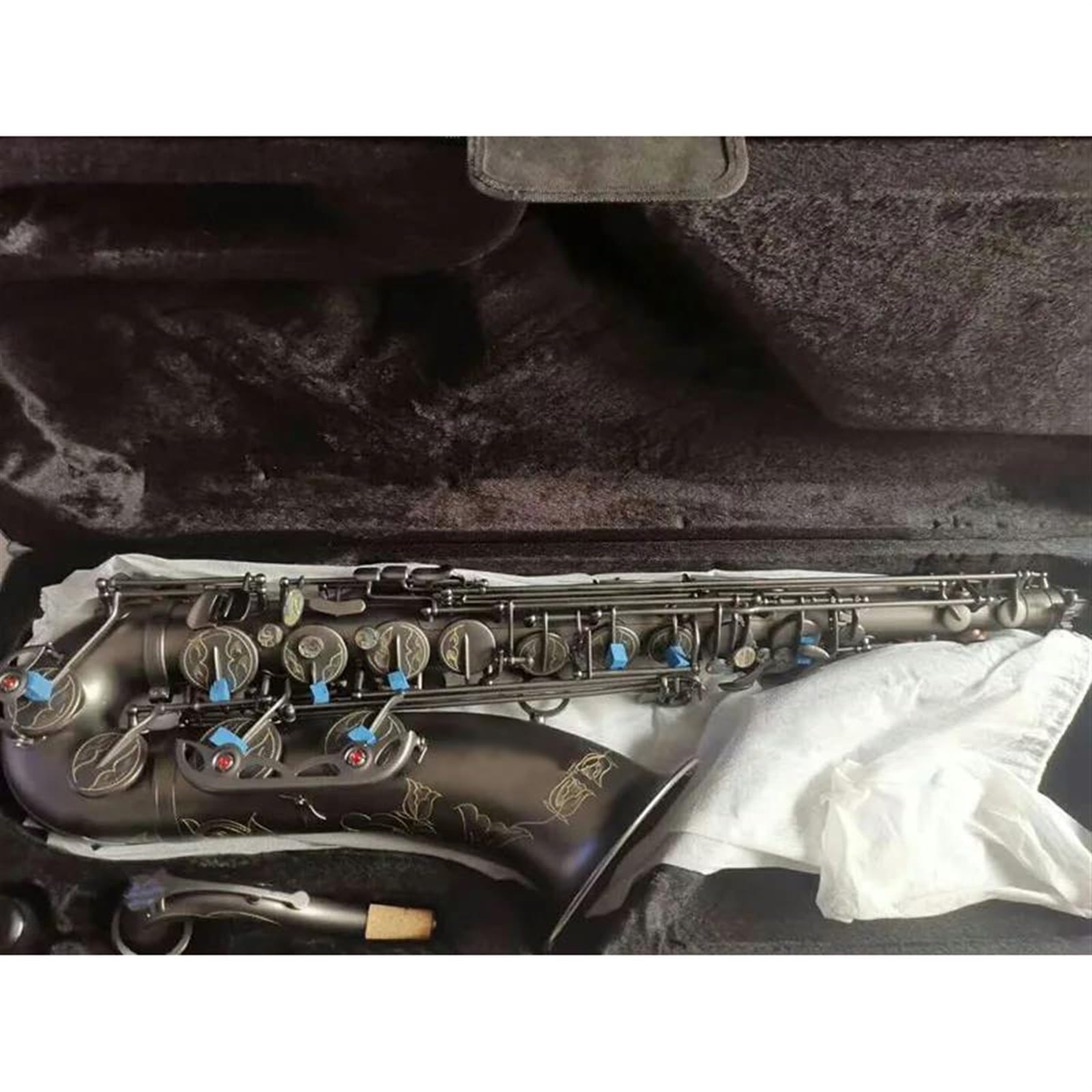 Saksofon Czarny nikiel saksofon tenorowy Bb instrument muzyczny saksofon tenorowy profesjonalny ustnik z akcesoriami do etui