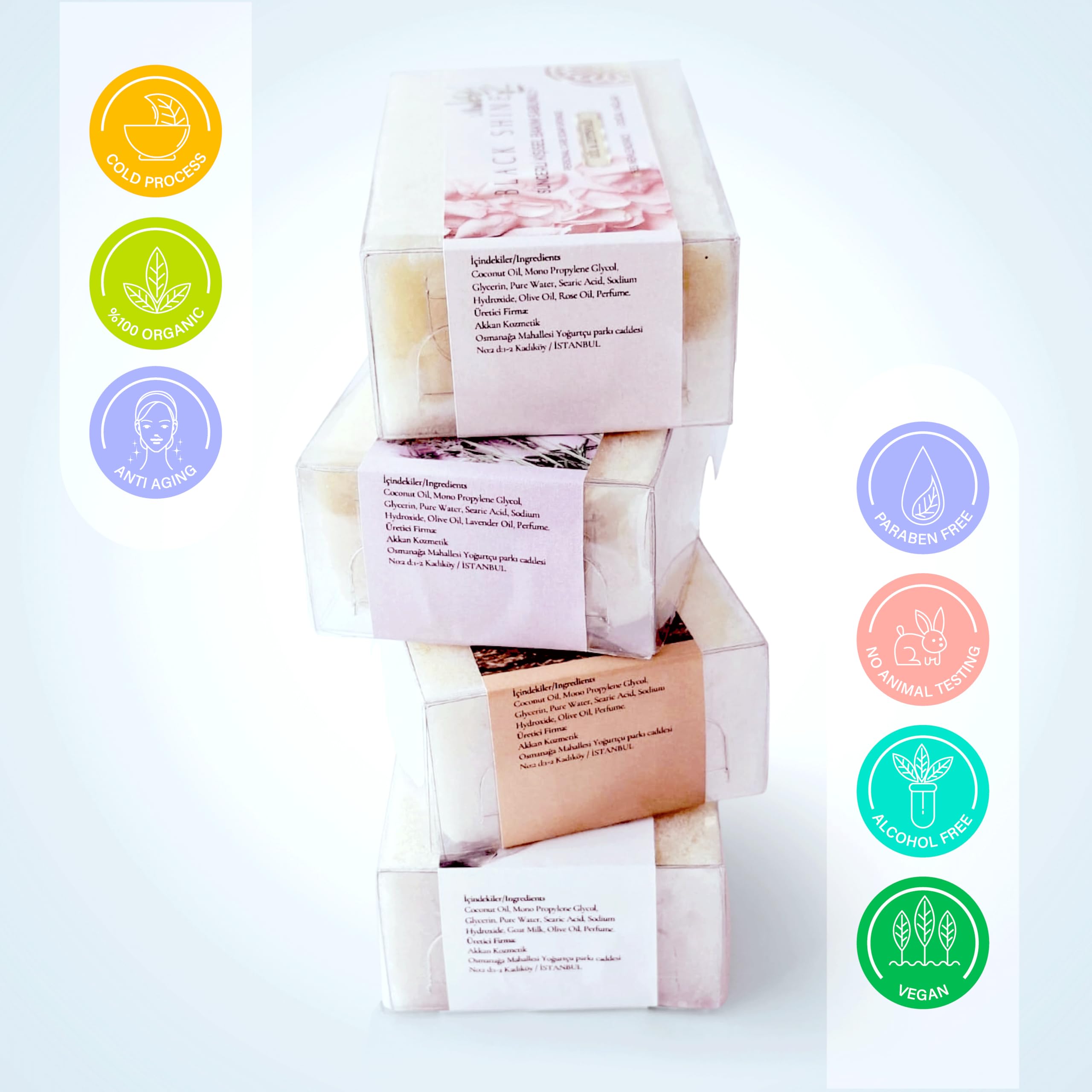 Black Shine Turkish Hammam - Barra de jabón exfoliante con esponja - Esponja exfoliante corporal para ducha - Esencial para el baño listo para regalo, exfoliante corporal (leche de cabra)