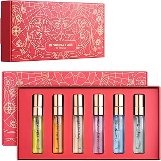 Roseye 6pcs Regional Flair Perfume Sample Set, Travel Size Mini Perfume with Scent Cards, Christmas & Birthday Gift Idea