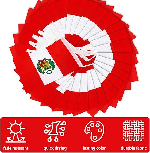 Miniatura 4 de Banderín de bandera de Perú, mini banderas peruanas pequeñas, decoración nacional de país para escuela, fiesta, eventos deportivos, festival