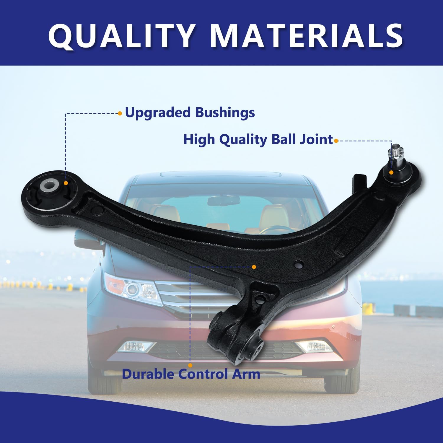 Control Arm, Replacement For Front Lower Control Arm With Ball Joint Sway Bar Link Tie Rod End Boots Suspension Kit Compatible With 2011-2017 Honda Odyssey - 10 Pcs