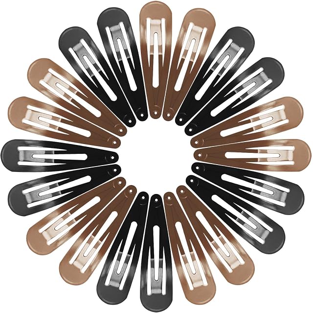 Large Snap Hair Clips 40 Pcs, Funtopia 2.8 Inch Long Non Slip Metal Hair Clips for Women Girls, Hair Barrettes Hair Accessories (Brown & Black)