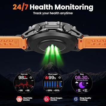 Hwagol Smart Watches for Men (Call/Notification),1.52''HD Military Smart Watch with Heart Rate/Sleep Monitor/Pedometer for Android and iOS,DIY Design Fitness Tracker