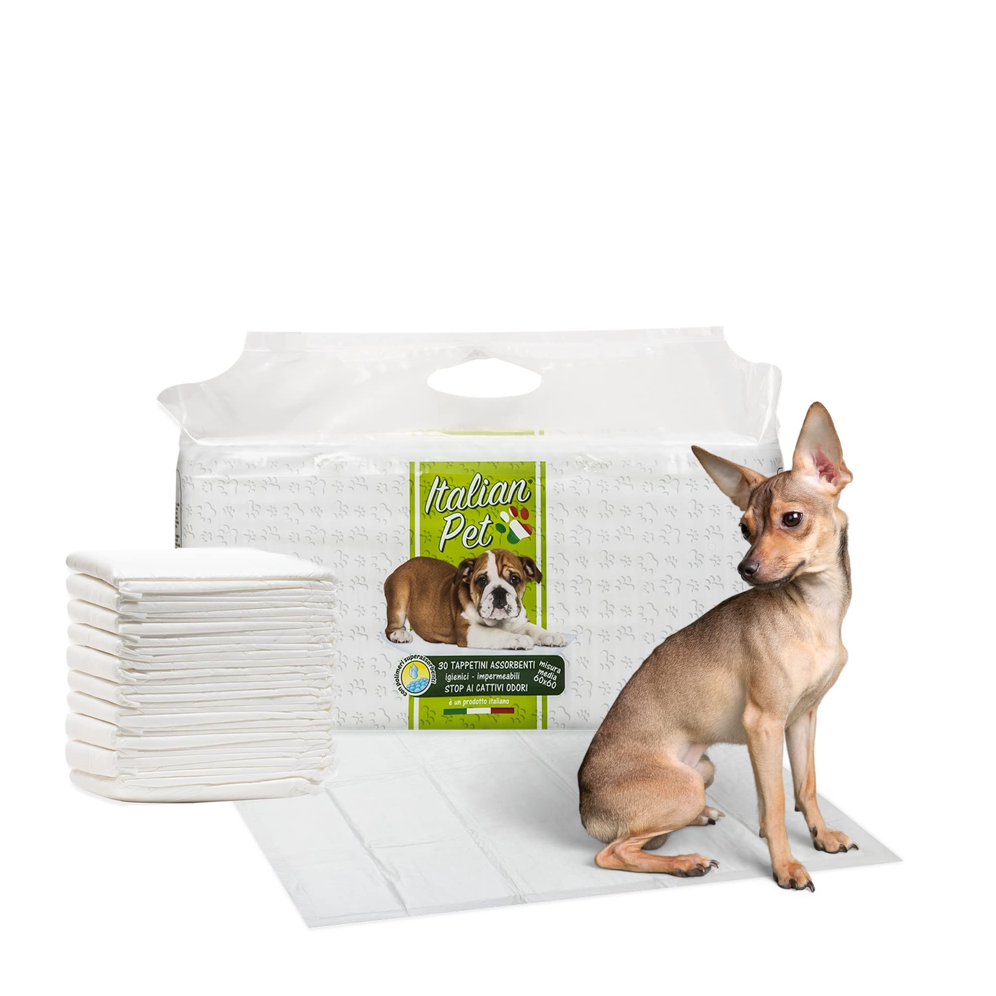 Italian Pet - Traverse dla zwierząt Super absorbujące - maty toaletowe dla psów i kotów wielofunkcyjnych, neutralizują zapachy - wymiary 60 x 60 cm - 90 sztuk