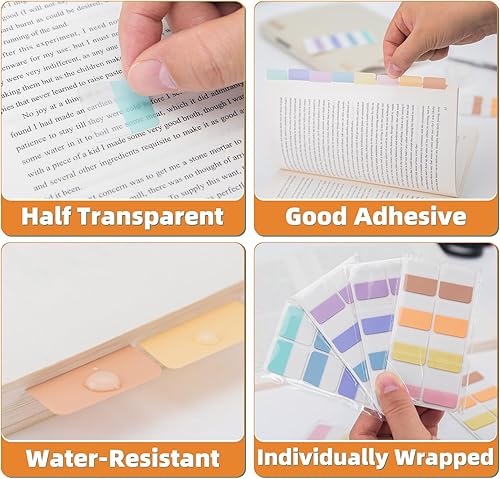 Miniatura 3 de 720 notas adhesivas de 1 pulgada para libros, etiquetas adhesivas reposicionables, notas adhesivas de pestañas, pestañas para libros, pestañas de