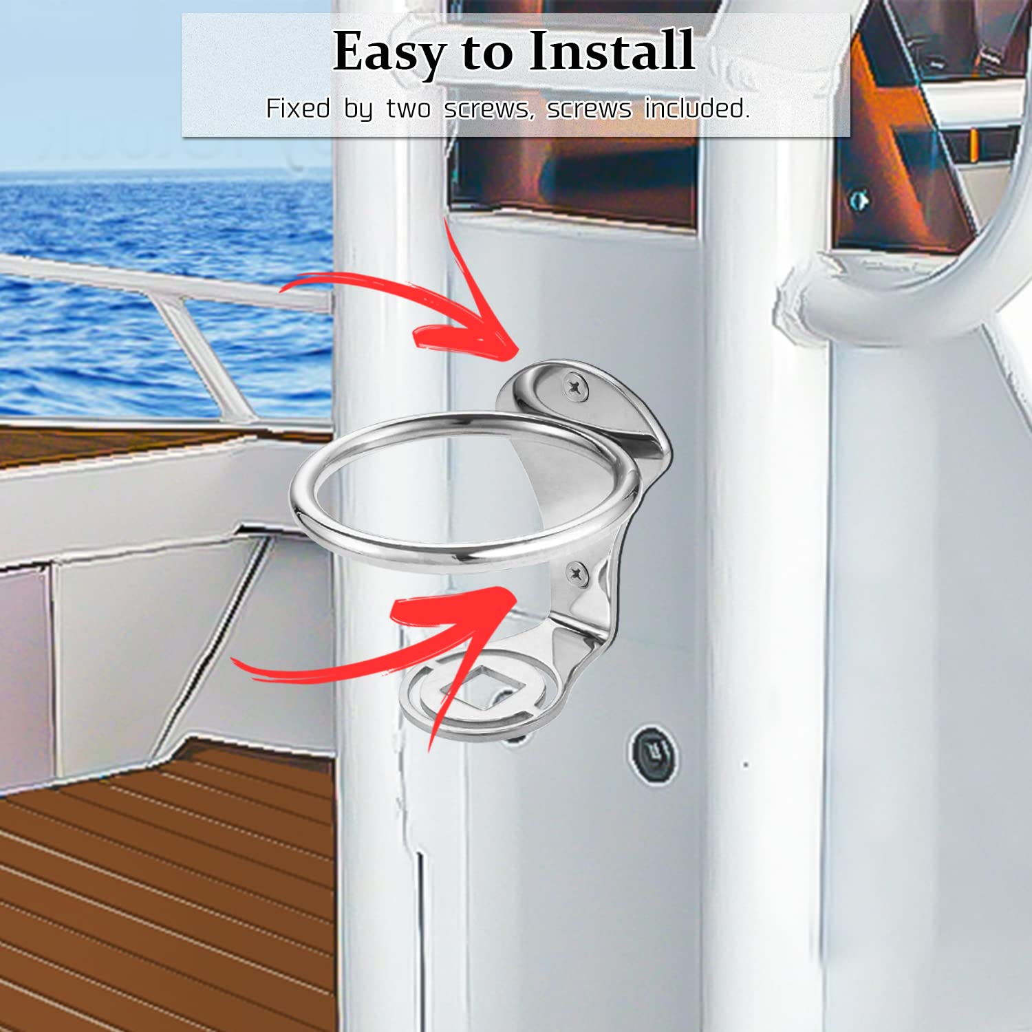Bague Porte Boissons en Acier Inoxydable Acier pour Yachts Marins Porte Gobelets Bateau Plate Forme Universelle de Support de Boisson de Matériel