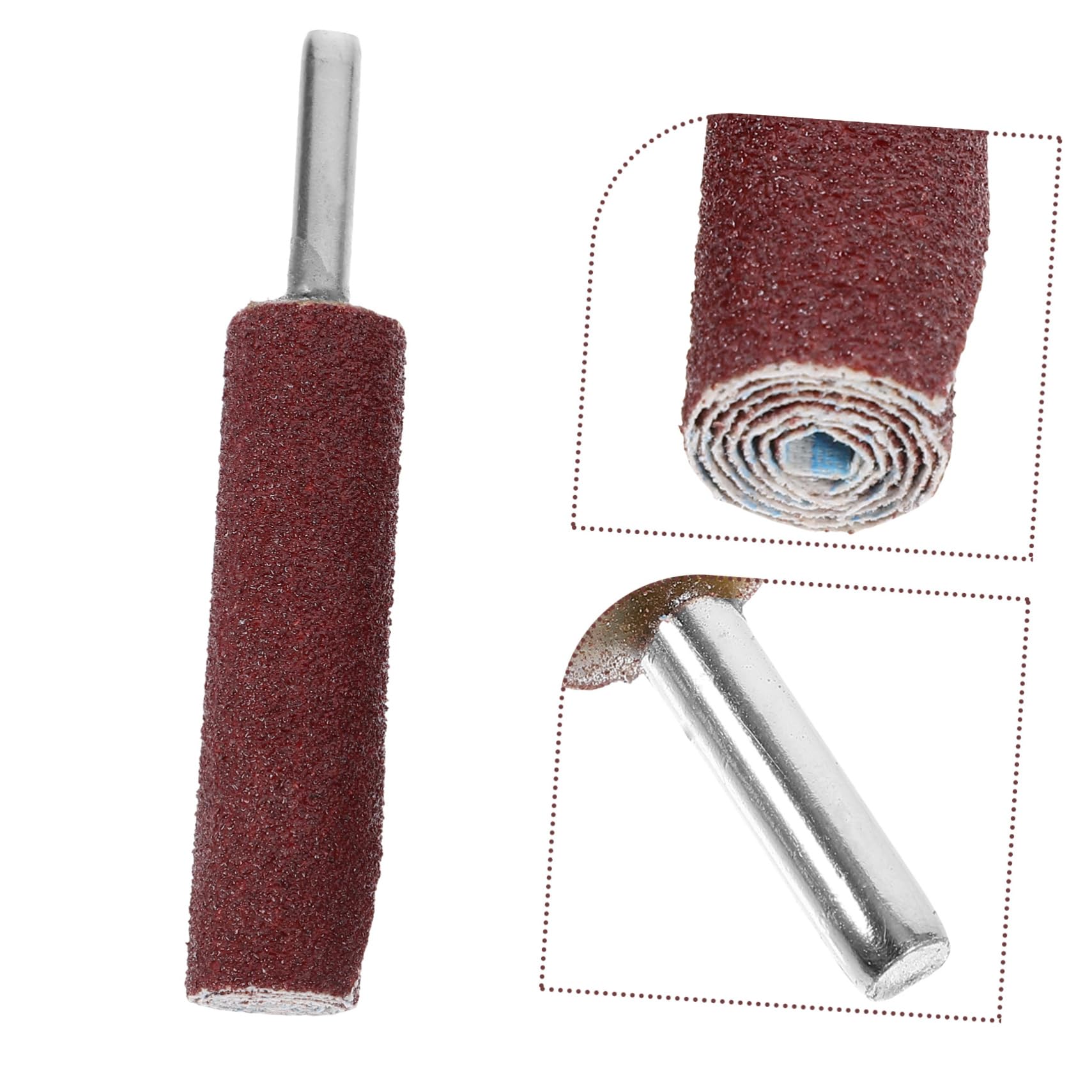 OSALADI 3pezzi Punte Smerigliatrice Cilindriche Manico 6mm in Ferro e Carta Abrasiva, Leggere e Pratiche per Progetti di Bricolage e Lavorazione del Legno