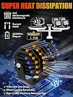 Vista 5 de MAYELLO - Barras de luz LED cuadradas de 4 pulgadas - 60W de haz blanco para caminos fuera de carretera y luces antiniebla - 6500K 10000LM IP68