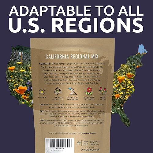 Miniatura 6 de Mezcla de nativos de California - Bolsa de 1 libra a granel - Más de 120.000 semillas nativas - Polinización abierta y sin OMG