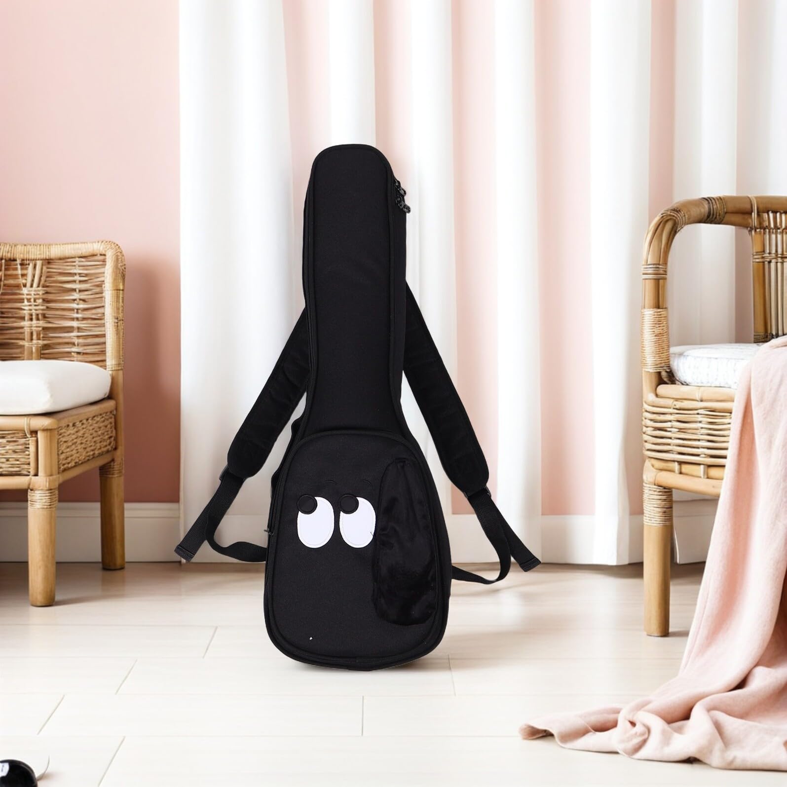 Sac à Dos de Rangement pour Ukulélé Format Concert Étui Souple Imperméable Tissu Oxford pour Transport Instruments