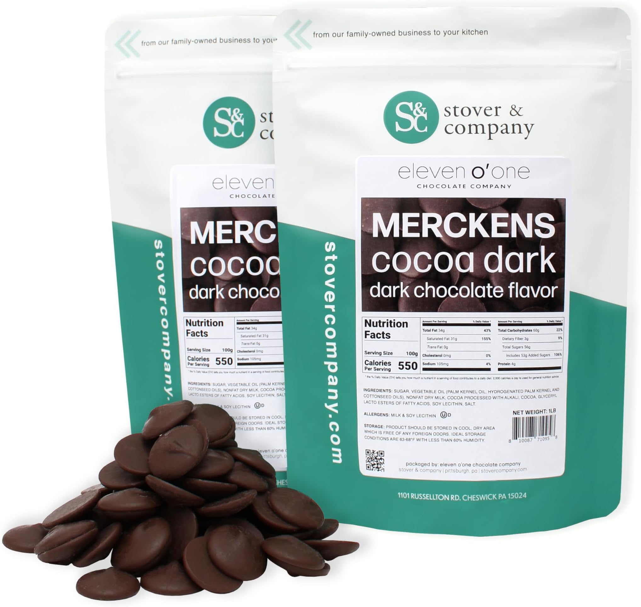 Amazon.com : Merckens Cocoa Dark Chocolate Flavored Wafers, Dark ...