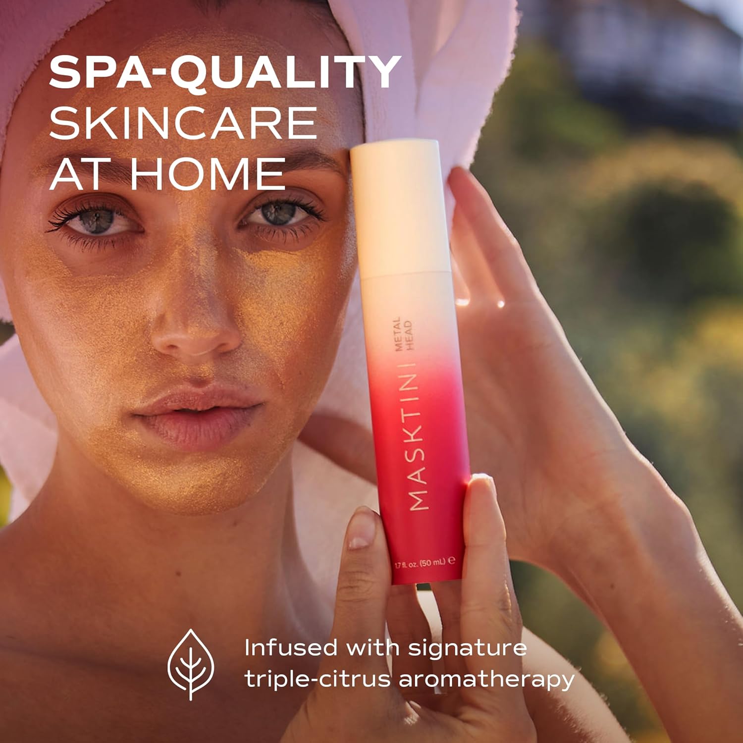 Masktini Metal Head - Gold Brightening Face Mask - Vitamin C & Pomegranate Extract - Hydrating Facial Mask for Dull & Dry Skin - Cruelty-Free & Suitable for Sensitive Skin - 45+ Uses - 1.7 fl oz - Image 6