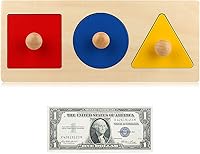 Vista 6 de Rompecabezas Montessori de Múltiples Formas, Primeras Formas, Rompecabezas de Madera con Perilla Jumbo, Rompecabezas de Formas Geométricas