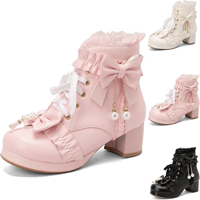 treat ürself ribbon girly pumps boots Amazon.com | Generic Cowboy Boots for Women Women Vintage