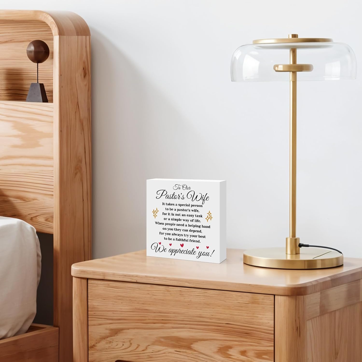 Pastor's Wife Appreciation Gifts Engraved Wooden Block Sign Desk Decor Sign for Pastors Wife Christian Religious Christmas Thanksgiving Birthday Mothers Day Gift for Preacher's Wife - Image 6