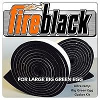 Vista 1 de FireBlack 125 Black Nomex Self Stick Replacement for Big Green Egg Gasket High Temp w/LavaLock LG XL