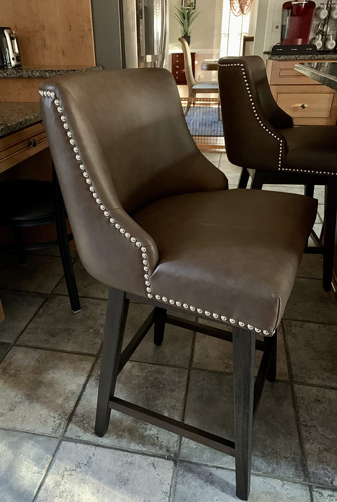 32/mo Finance CHITA Counter Height Swivel Barstool,26" H Seat Height