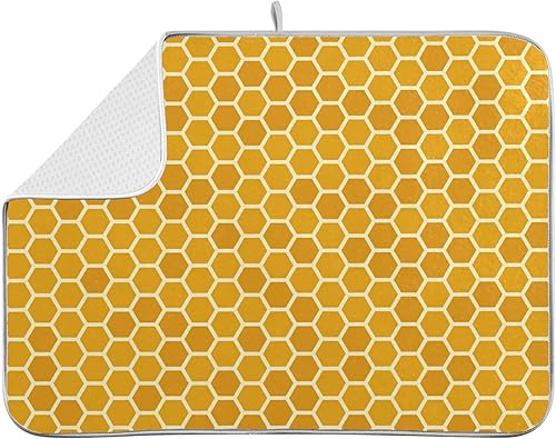 Tapete de secado de platos para encimera de cocina, diseño de corazón rojo sobre tabla de madera, almohadilla de secado de microfibra absorbente,