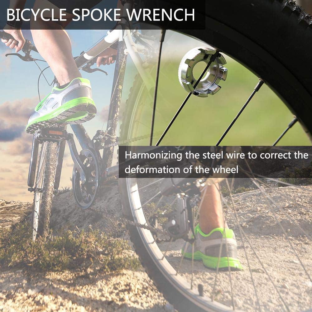ZEACCT 4 Pezzi Chiave per Raggi per Biciclett, Set di Chiavi per Raggi della Bicicletta, Bicicletta per Raggio Ruota Chiave, Tira Raggi Bici, Tiraraggi Universale, per Regolare I Cerchi di Biciclette