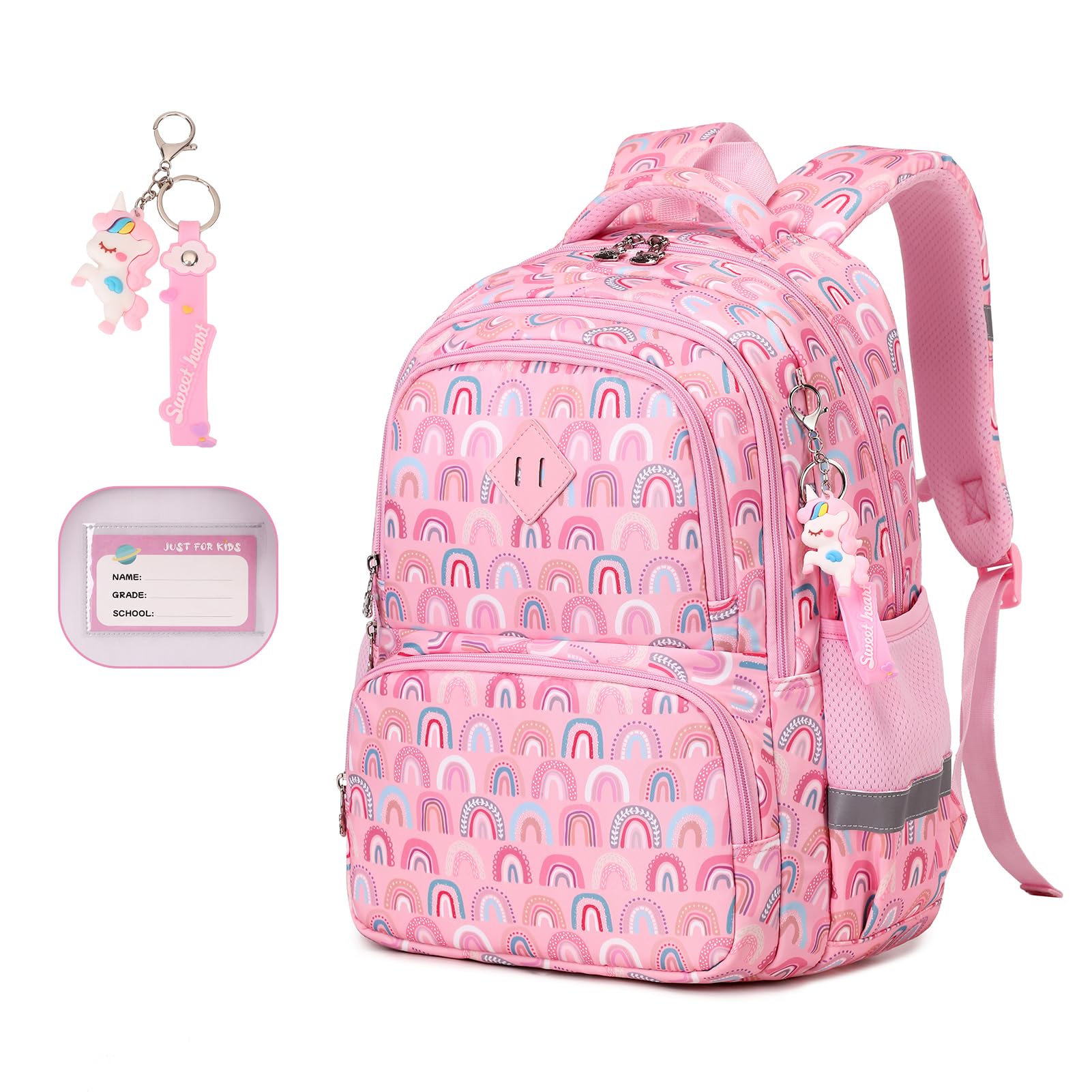 MUSEVOS Kids Backpack, Kawaii Printed Girls Bookbags for Preschool, Lightweight School Backpack for Primary and Elementary and Kindergarten,