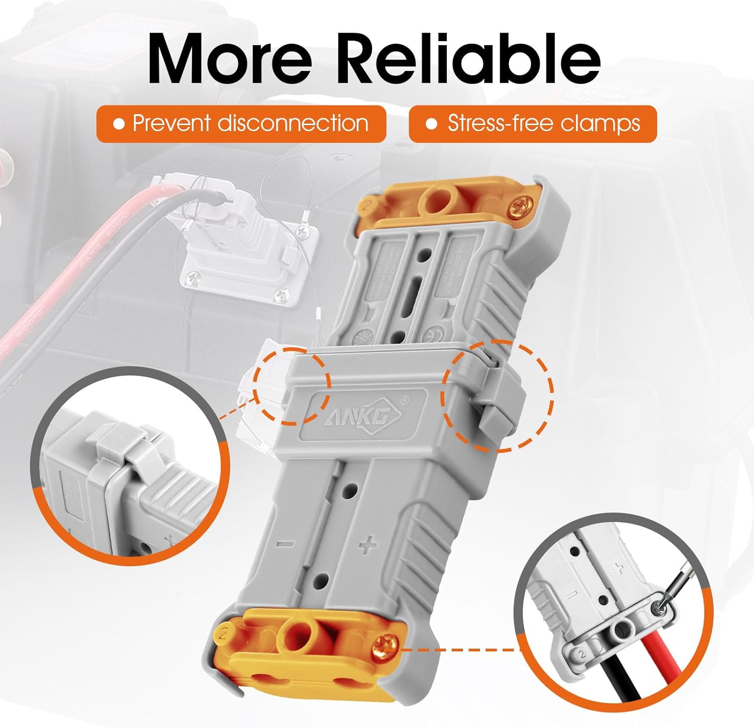 Waterproof Battery Quick Connect Disconnect with 8.2FT 8 Awg Cable, 50 Amps 6-8 Gauge Ip68 Jumper Cable Plug Connector Kit for Recovery Winch, Towing Systems