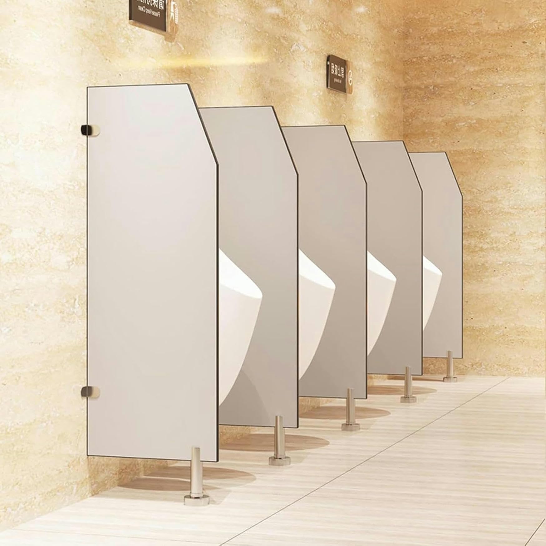 SXDMOUBK Stainless Steel Urinary Deflector Screen, Wall Partition Board for Public Toilet, Durable Restroom Divider with Accessories