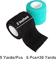 Vista 81 de Baisunt Paquete de 6 vendajes cohesivos de 1 pulgada, cinta autoadhesiva autoadhesiva autoadhesiva transpirable para muñeca, tobillo, deportes