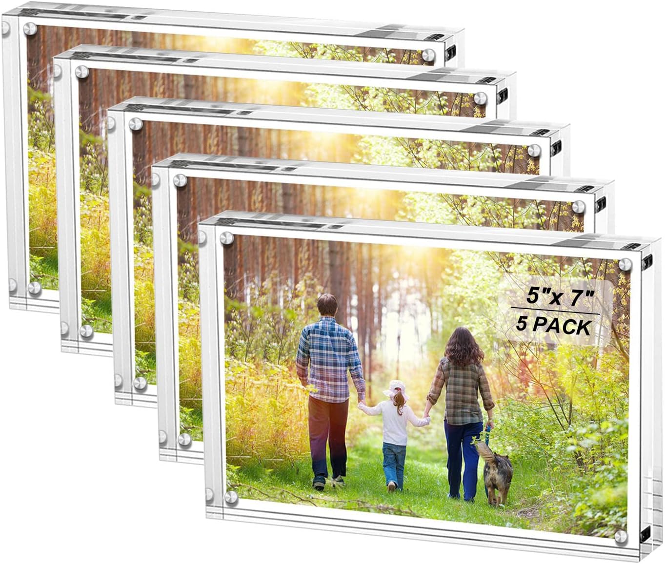 Boxalls 5x7 Acrylic Picture Frames 5 Pack, Clear