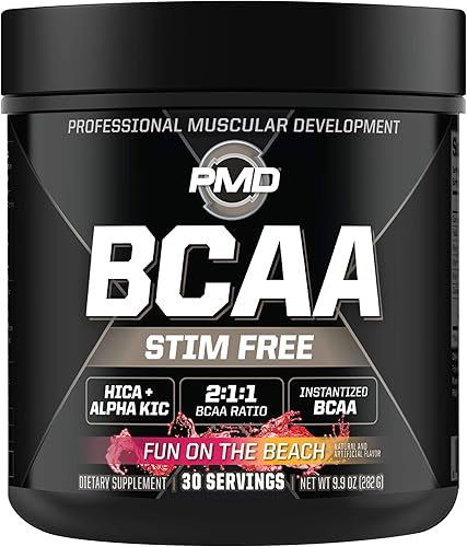 PMD Sports BCAA - Aminoácidos sin manchas - Mejor rendimiento de entrenamiento, recuperación mejorada, energía diaria, constructor muscular y ahorro