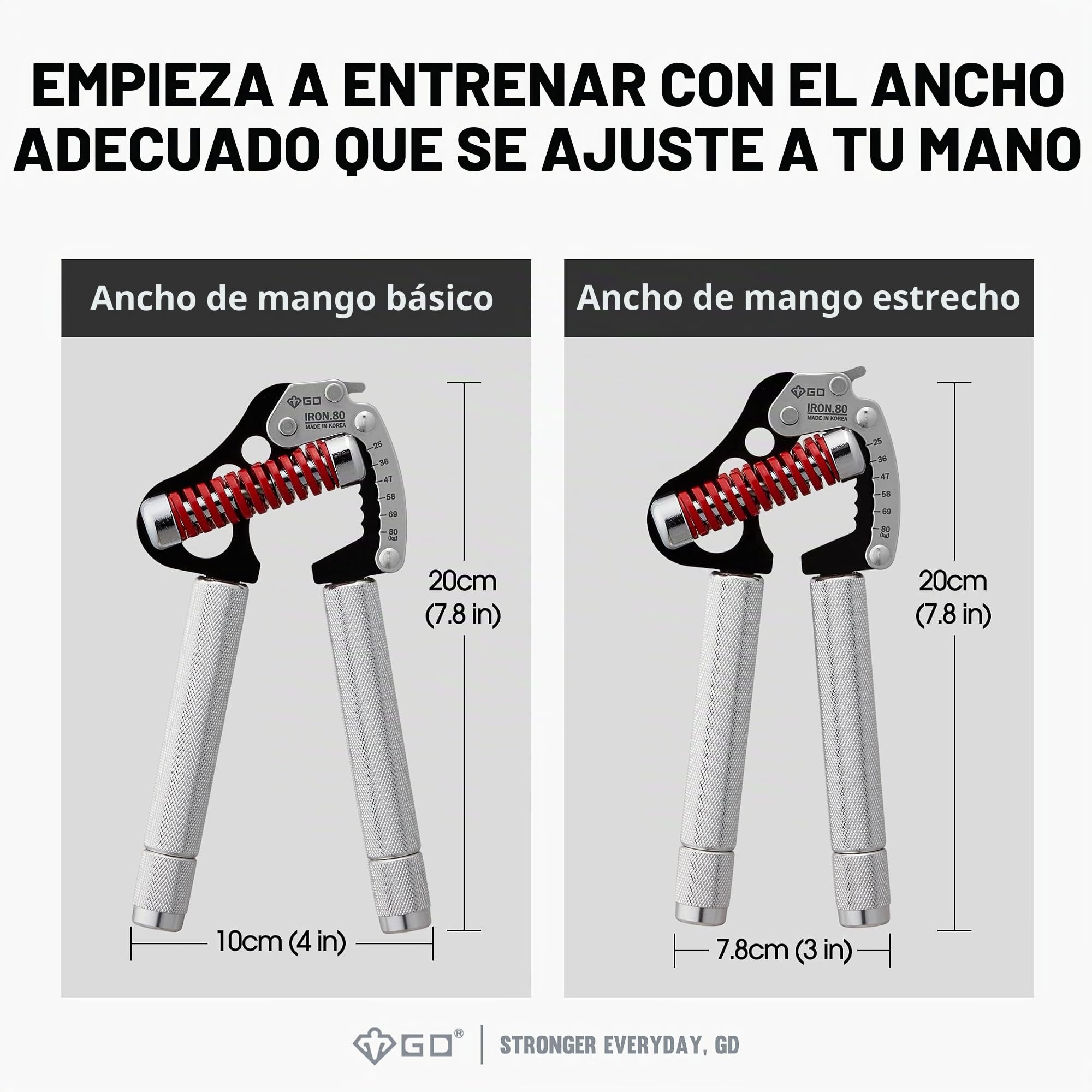 GD IRON GRIP - Juego de empuñaduras (entrenador de agarre de escalada en roca) Entrenador de fuerza de agarre ajustable, fortalecedor de agarre de mano, fortalecedor de muñeca para entrenamiento de
