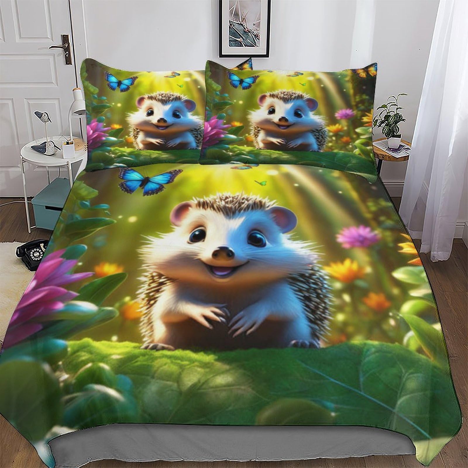 Housse de couette hérisson 3D imprimée en tissu microfibre ultra résistant