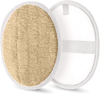 Natural Loofah Sponge, Substitute Exfoliating Body Scrubber, Shower Loofah for Women & Men,Made with Eco-Friendly Luffa Bath Sponge, 2 Pack, 5.71in*3.94in, Moccasin-Snow