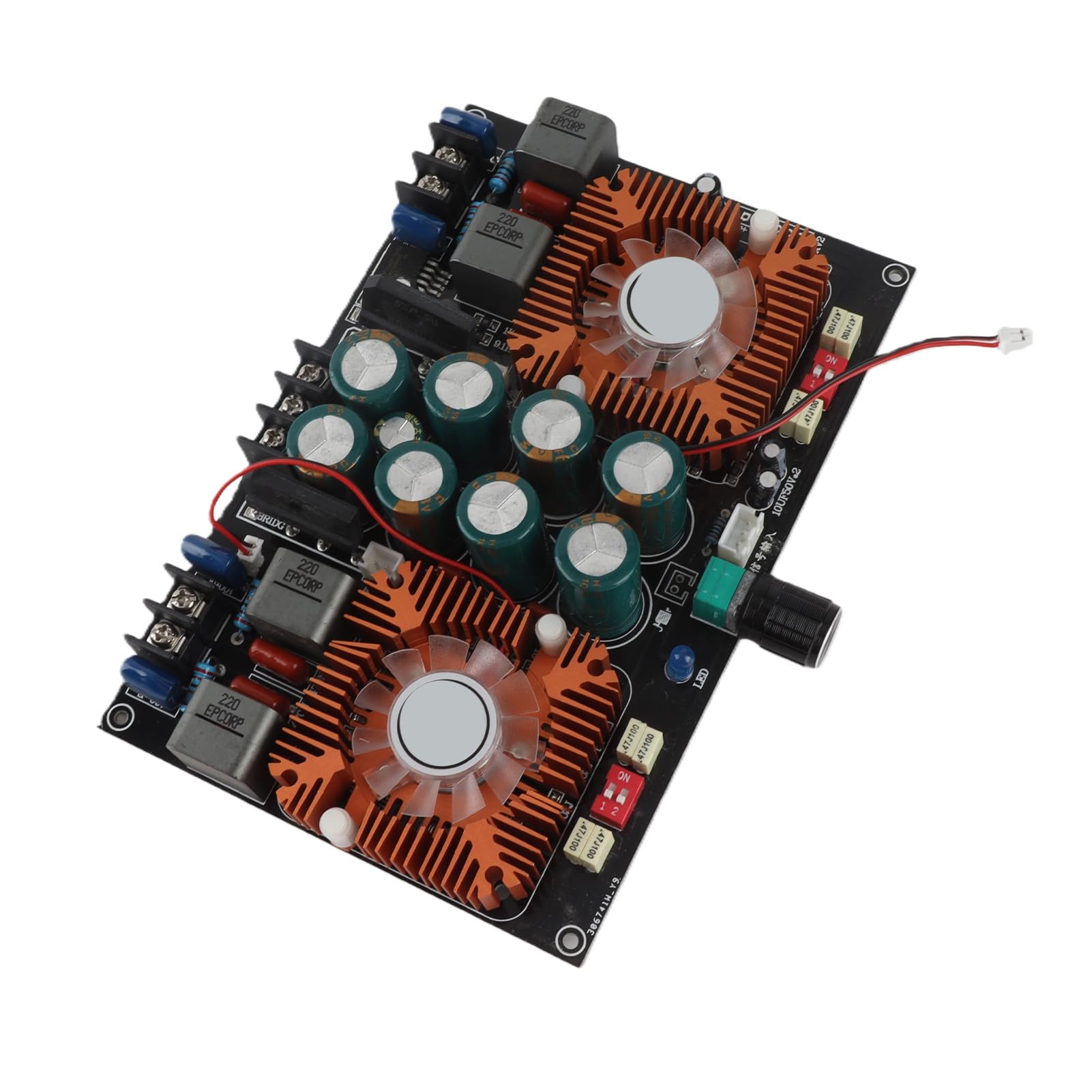 Topiky Scheda Amplificatore Audio a 2, Modulo Amplificatore di Potenza Digitale con Ventola di Raffreddamento TDA8954TH per Altoparlante Home Theater