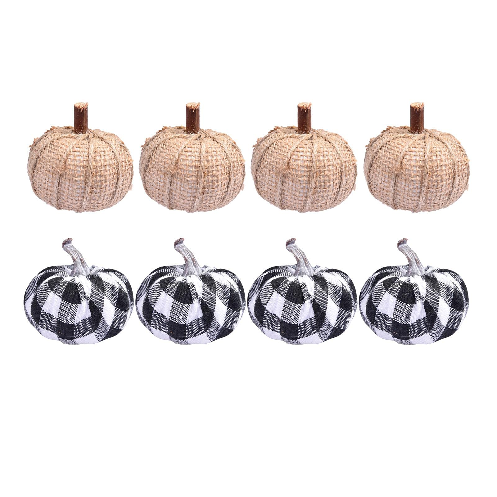 Decorazioni Souvenir, 8 Pezzi di zucche Artificiali, Ornamenti Autunnali, Decorazioni di Zucca in Tessuto, Decorazioni for Feste di Halloween (Color : 8pcs)