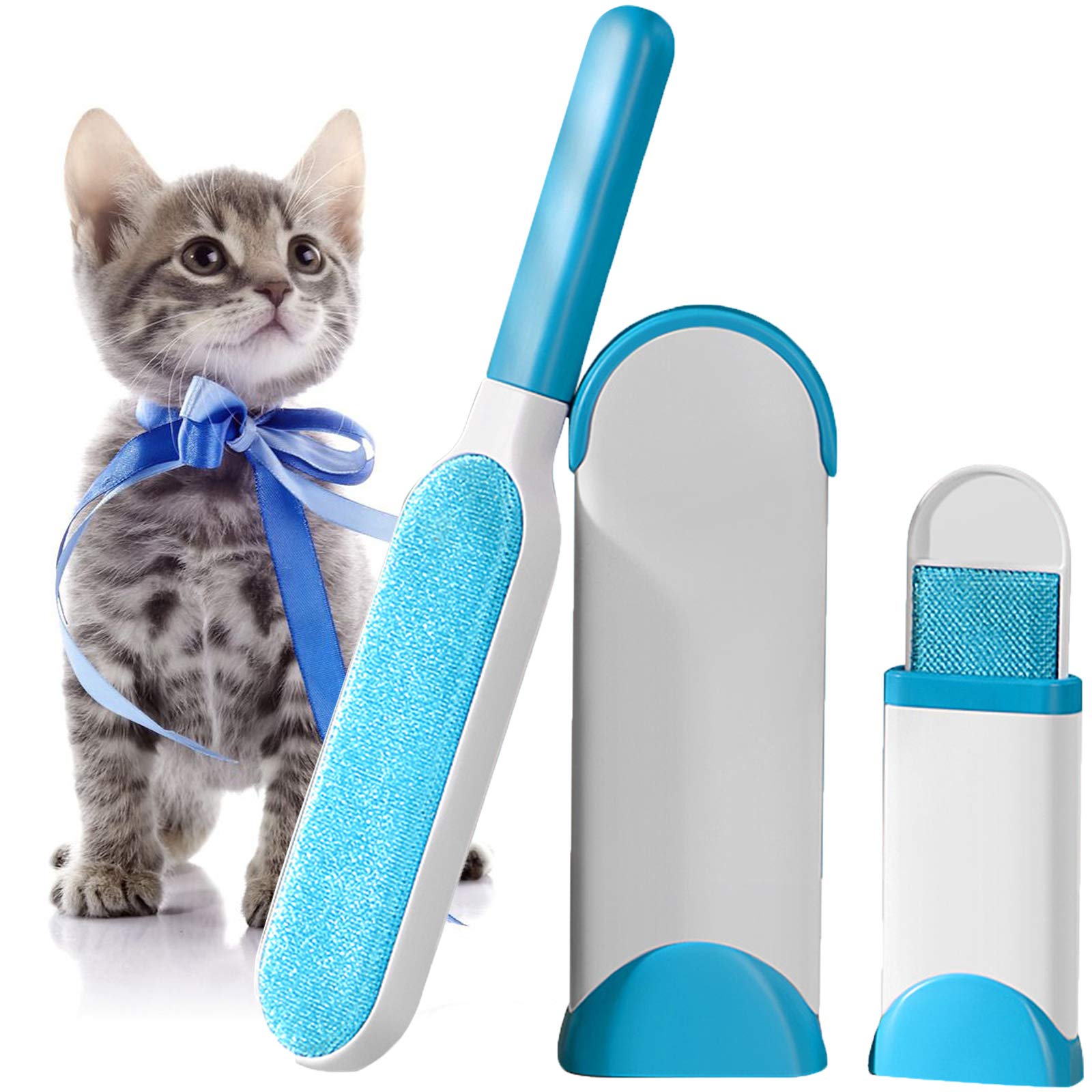 TIMIVO Pet Hair Remover, 1 Double-Sided Standard-Size, 1 Travel Pet Hair Removal Brush, Self-Cleaning Base - Remove Cat and Dog Fur, Lint, Fluff from Couch, Clothing (Blue) (B08RXX8K1F) Amazon Price History, Amazon Price Tracker