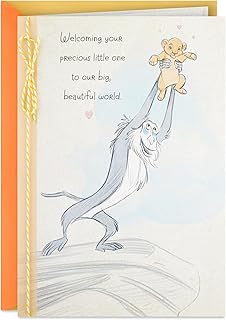 Hallmark Disney Baby Shower Card for New Parents (Lion King, Baby Simba) Welcome New Baby, Congratulations, Gender Reveal